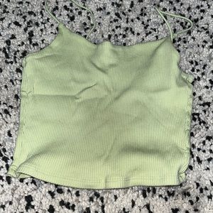 garage size small green cropped tank